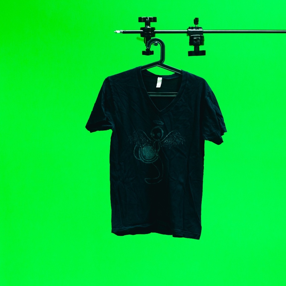 Angel Devil T Shirt Black V neck S